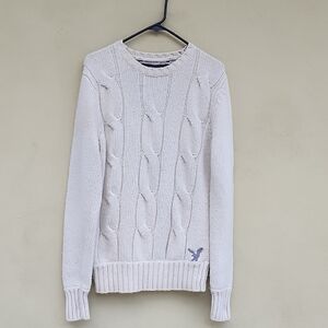 Cashmere, Wool  Cream Cable Knit Sweater American Eagle